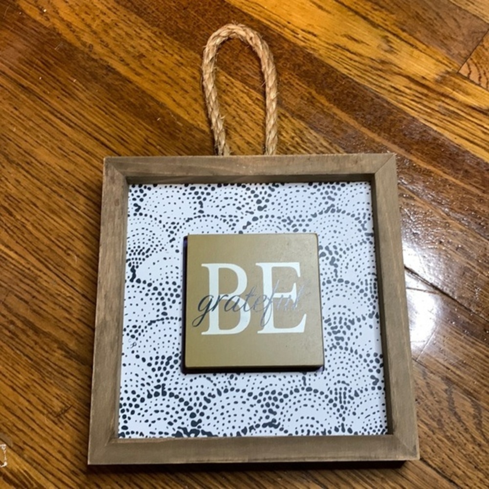Be Grateful Collage Wall Framed Art Rustic Wood